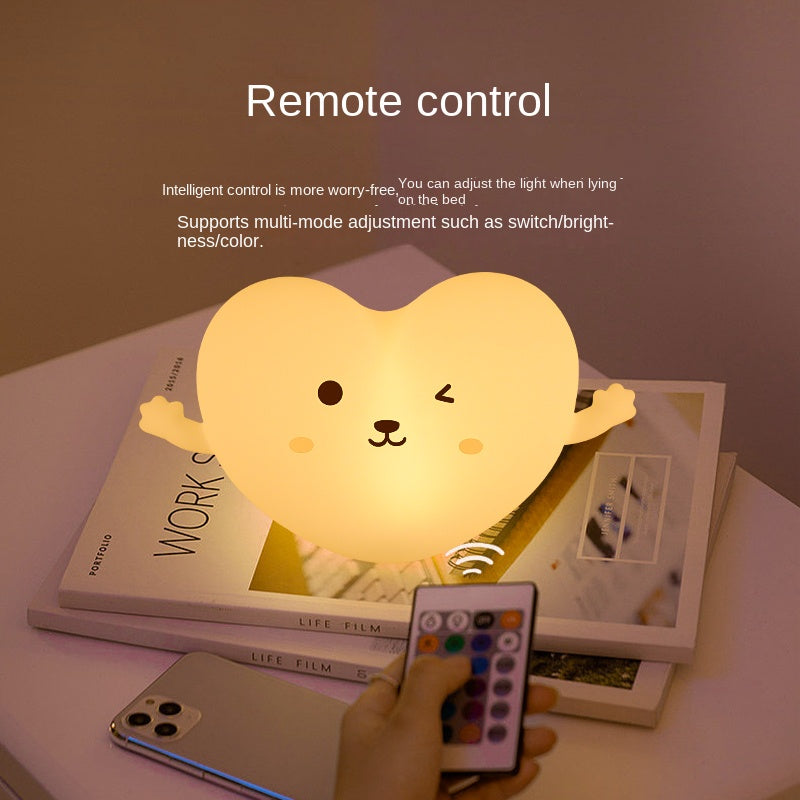 Linda luz nocturna LED para niños luz nocturna recargable de silicona lámpara táctil de noche regulable de 3 niveles lámpara de noche para bebés y niños pequeños para regalo para niños y