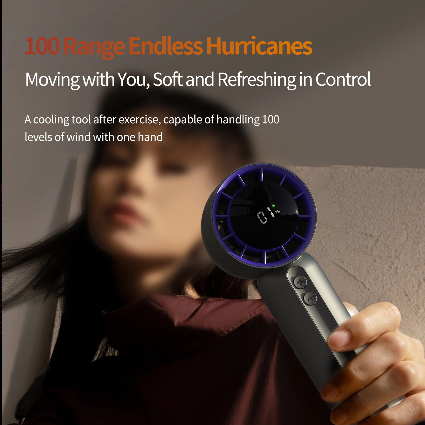 New Creative 100-speed High-speed Handheld Mini USB Fan Outdoor Desktop Violent Turbo Fan