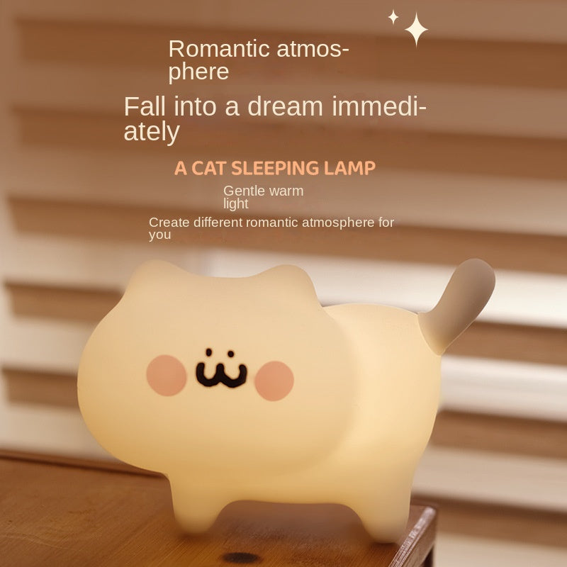 Kitty Night Lights for Kids Silicone Kawaii Cat Light for Baby Nursery Cat Decor for Children Toddlers Teen Women and Cat Lovers Animal Lamp Bunny Decor for Boys Girls