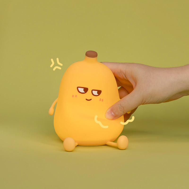 Night Light for Children, LED Baby Night Light, Dimmable, Banana Baby Nursing Light, Silicone Bedside Lamp with Timer and USB Charging, Kawaii Nursery Baby Room Decoration