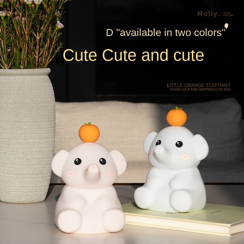 Cute LED Elephant Decor Lamp, Silicone Dimmable Rechargeable Nursery Night Light for Kids, Touch Bedside Table Lamp Modern Lamp for Bedroom Living Room, Elephant Gifts for Women Kids - Pink