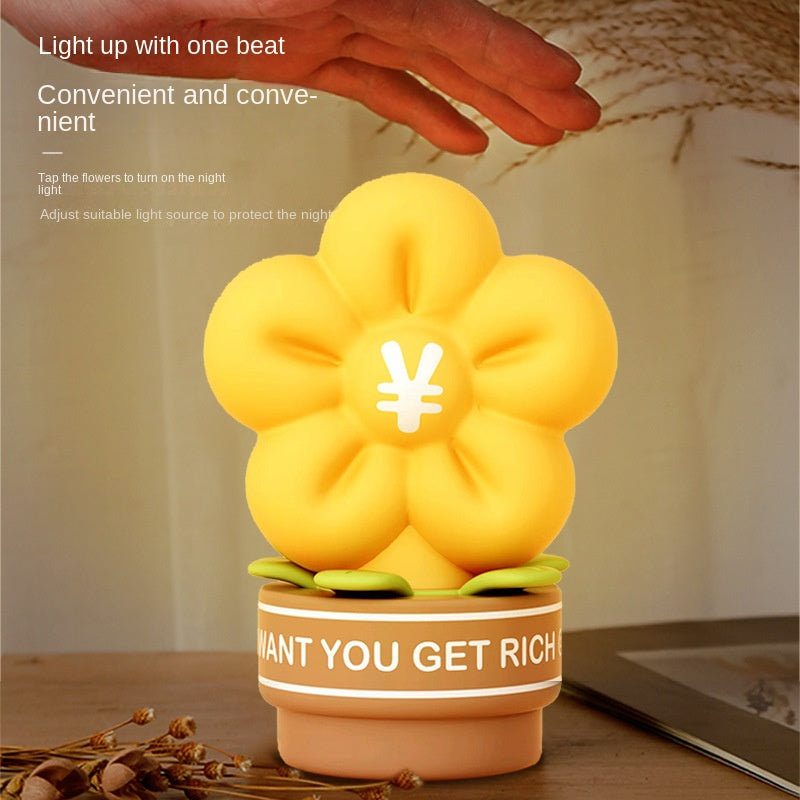 Cute Flower lamp, Portable Silicone Flower Night Light, Touch Control with Dimmable & Timer, Cute Room Bedside Decor,Ideal Birthday Xmas Gifts for Women,Kids,Boys,Girls,Teens