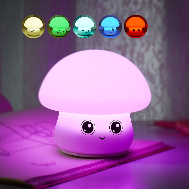 Practical Night Light Smart Creative USB Colorful Mushroom Night Light Children's Night Light Eye Protection Touch Sensor Table Lamp (Color : Mushroom4)