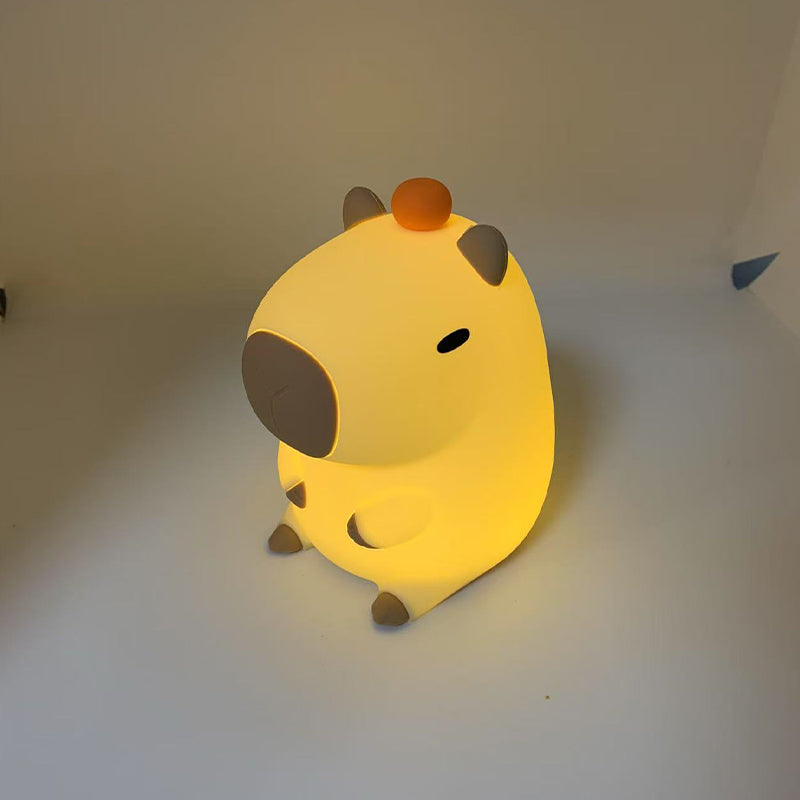 Capybara Night Light Cute Animal Silicone Nursery Night Light Rechargeable Table Lamp Bedside Lamp with Touch Sensor for Bedrooms Living Room
