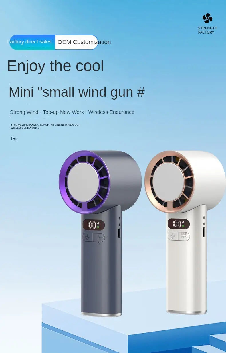 2025 New Style 4000mAh High-Speed Super Power Portable Hand Fan Rechargeable Cooling Mini Turbo Fan Electric Fan Portable