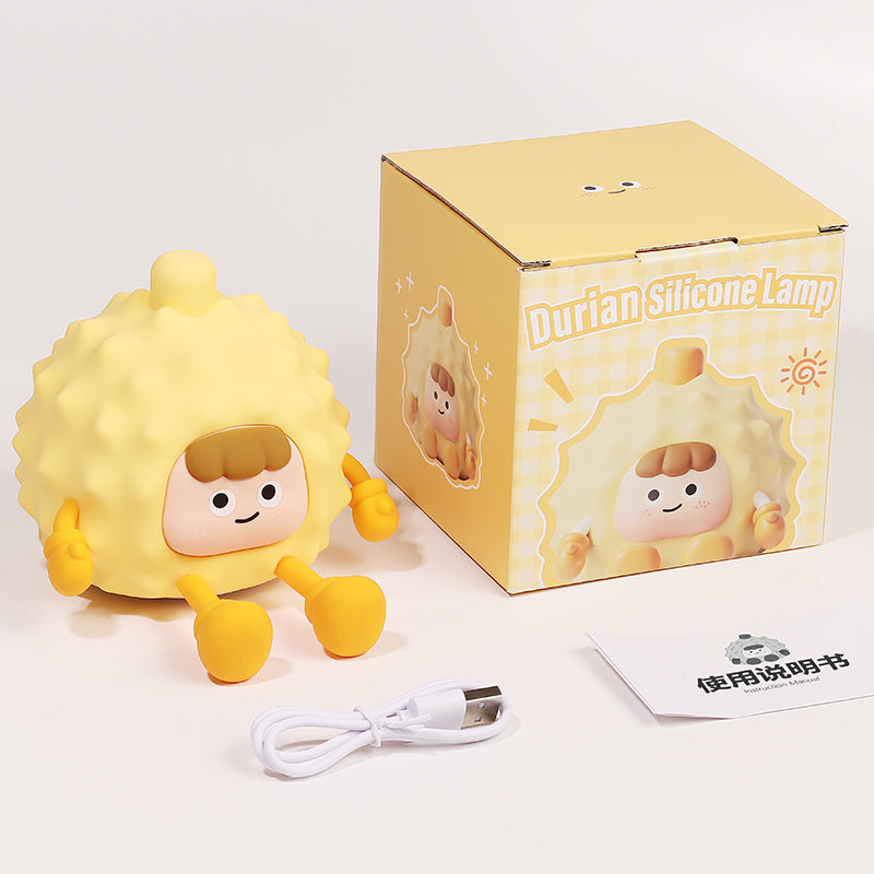 Durian Night Light for Kids | Cute Silicone Durian Lamp | Durian Design Bedside Lights for Bedroom | Bedroom Bedside Light, Cute Led Night Light for Soothing Bedtime Ambience