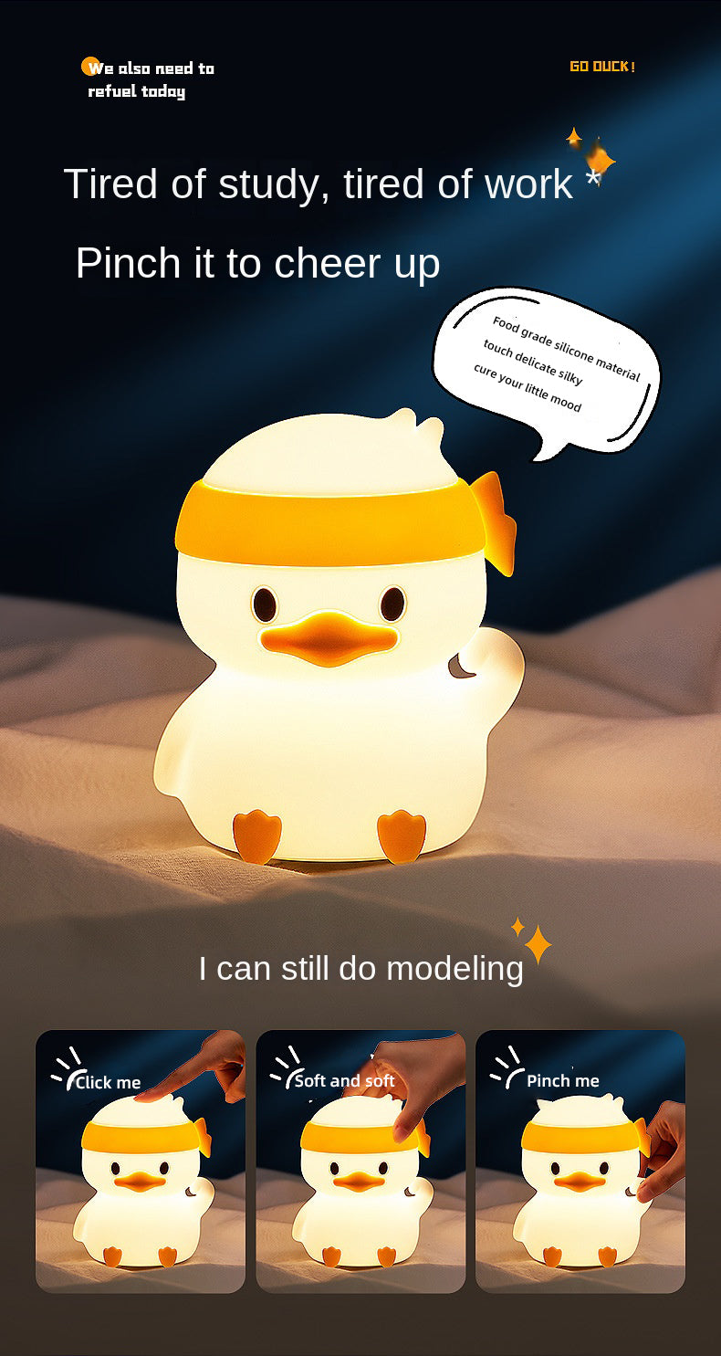 Kids Night Lights Cute Silicone Duck Nursery Lamp for Baby Toddler RGB Animal Night Light for Bedroom Kids Room Gift