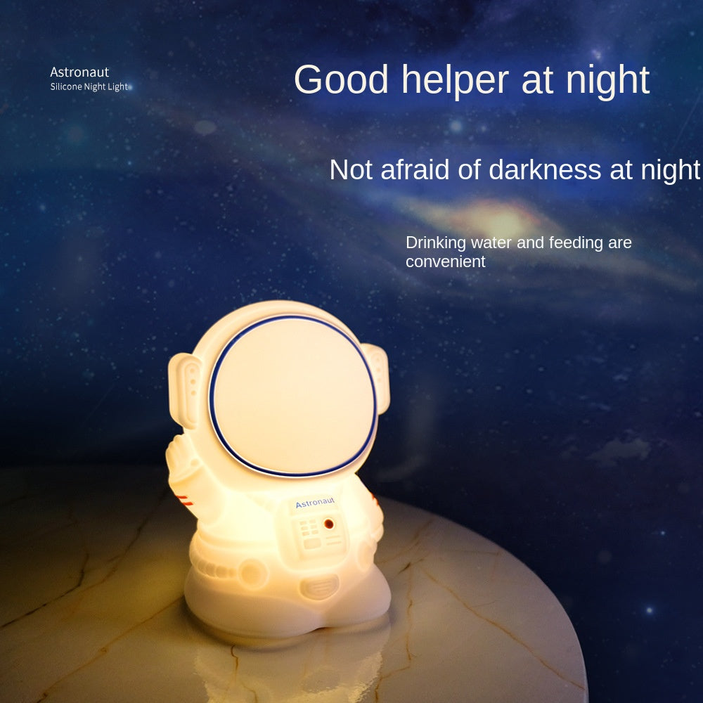 Cute Nursery Decor Silicone Night Lamp, 7 Colour Changing Night Light for Kids Bedroom, Nursery Silicone Night Light Gifts for Toddlers (Pack of 1) (Silicone Astronaut Lamp)