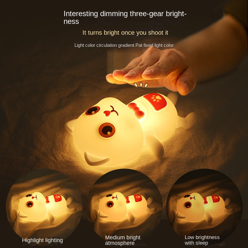 Three Speed Dimming USB Charging Timing Small Night Light, Bedside Sleeping LED Color Clapping Light