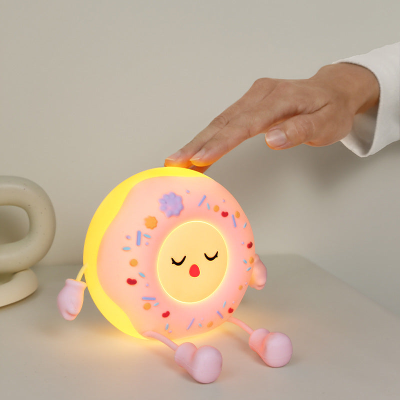 Doughnut Night Light - Cute Donut Night Lamp USB Rechargeable, Auto-Off Bedside Sleep Lamp, Office Study Room Home Desk Ornament, Birthday Gifts for Girls, Boys, Teens, Friends