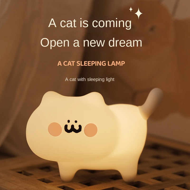Kitty Night Lights for Kids Silicone Kawaii Cat Light for Baby Nursery Cat Decor for Children Toddlers Teen Women and Cat Lovers Animal Lamp Bunny Decor for Boys Girls