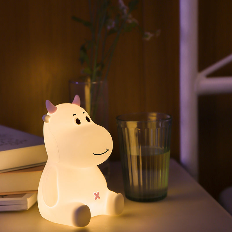 Cute Cow Night Light for Kids, Soft Silicone Nursery Lamp, 7 Color Changing Nightlight with Touch, Baby LED Lamp Toys Gifts for Girls/Boys