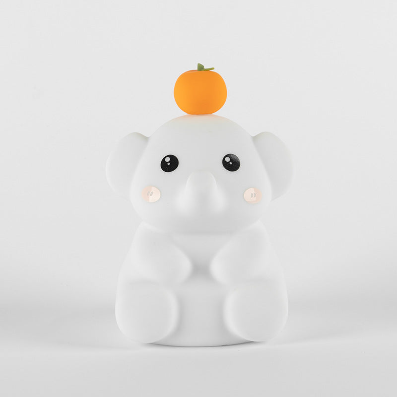 Cute LED Elephant Decor Lamp, Silicone Dimmable Rechargeable Nursery Night Light for Kids, Touch Bedside Table Lamp Modern Lamp for Bedroom Living Room, Elephant Gifts for Women Kids - Pink