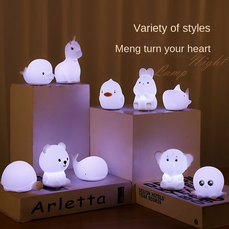 GoLine Mini Bunny Night Lights for Kids Ages 3-8, Cute Silicone Easter Rabbit Lamp with 7 Color, Christmas Birthday Toys Gifts for 4 5 6 7 8 9 10 Year Old Girls Boys Baby Toddlers.