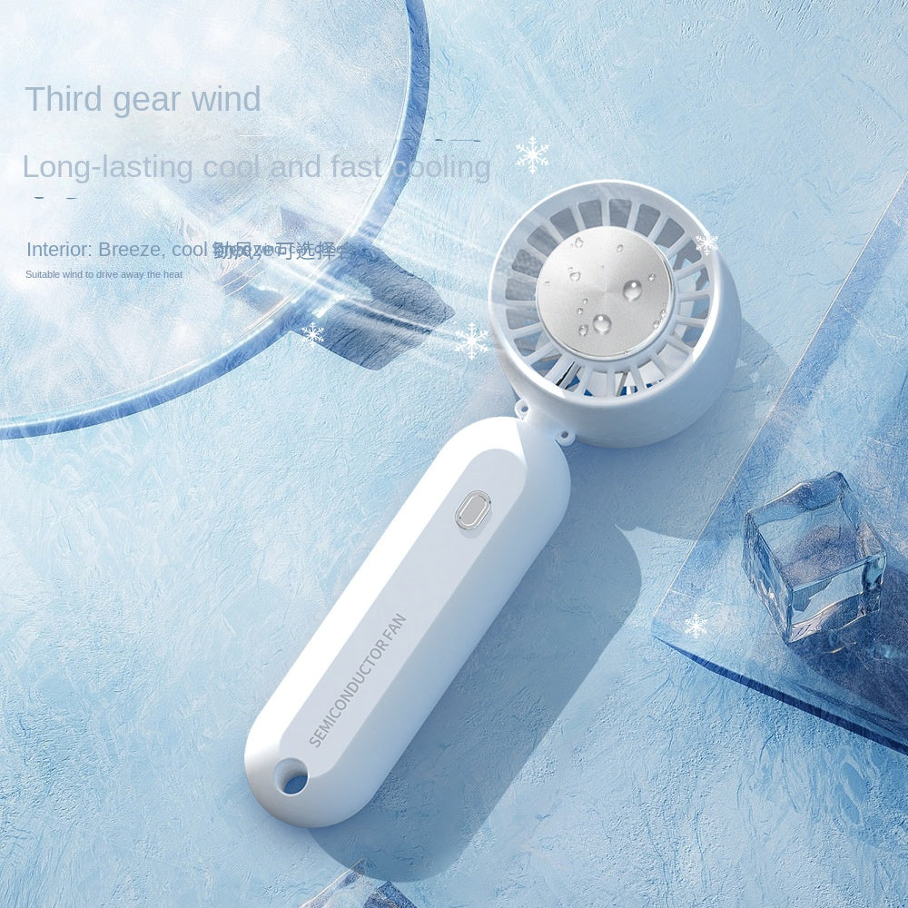 New Ice-cooled Handheld Fan for Outdoor Portable USB Mini Desktop Silent Folding Fan