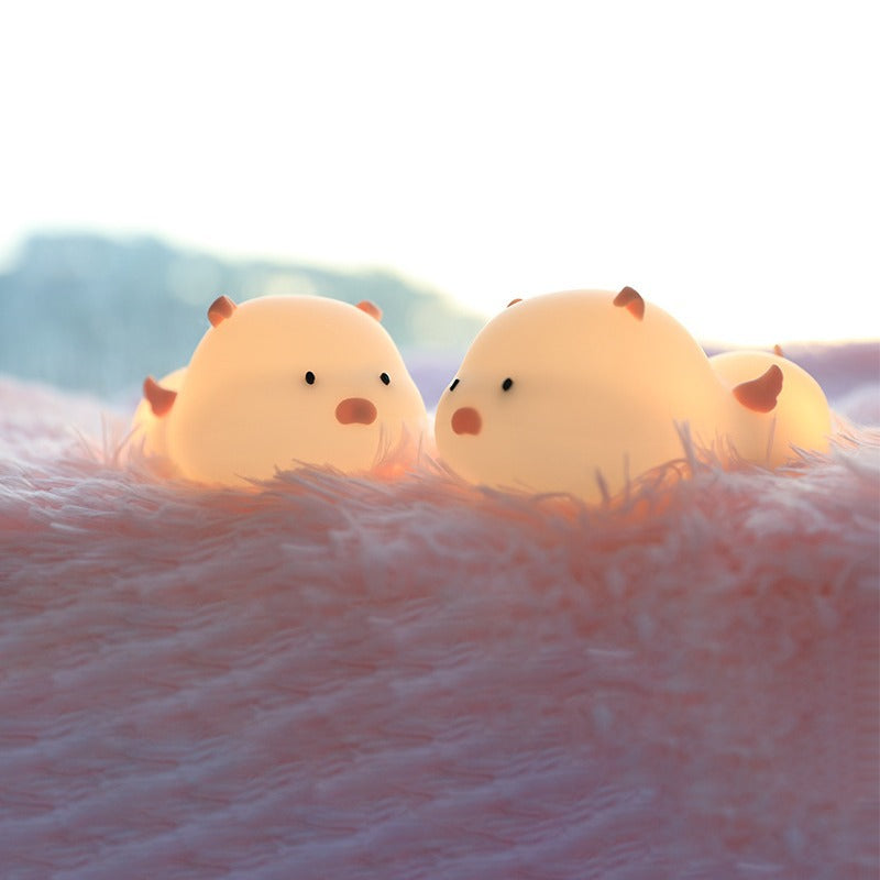 Night Light for Kids Kids Night Light for Girls Baby and Toddler Piggy Soft Silicone Night Lamps USB Rechargeable LED Lamp Lights for Bedroom Color Changing Touch Control B-Piggy