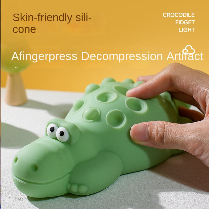 crocodile night light cartoon cute children's birthday gift atmosphere night light bedroom sleeping companion silicone pat light