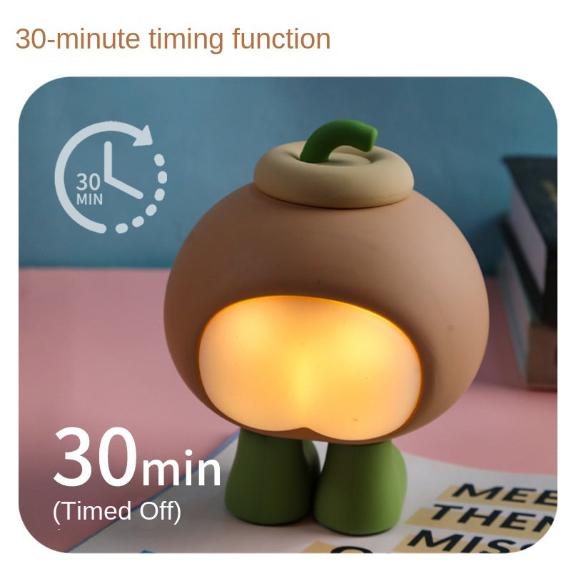 Fruit Silicone Nightlight - Rechargeable Night Light, USB Type C 500mAh 3 Level Brightness Tap Button Switch, Cute Silicone Nightlight for Bedroom