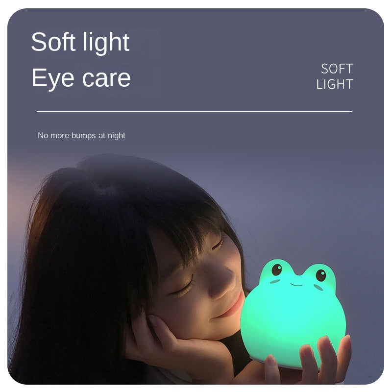 Night Lights for Kids Room LED Light Baby Touch Silicone Frog Light for Breastfeeding Nursery Squishy Lamp for Kids Teens Boys Girls Christmas Gift