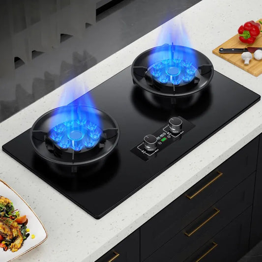 Flip Top Gas Cooker LPG Smart Gas Cooktops Stainless Steels Top Battery 2 burner Gas Stove for Kitchen