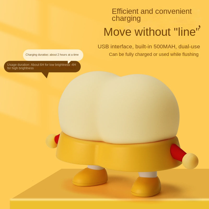 Pat The Little Night Light,Cute Butt Shape Light with Regulateable Three Brightness,Solve The Dark Space Funny Butt Slap Night Light,Silicone Atmosphere Night Light for Home