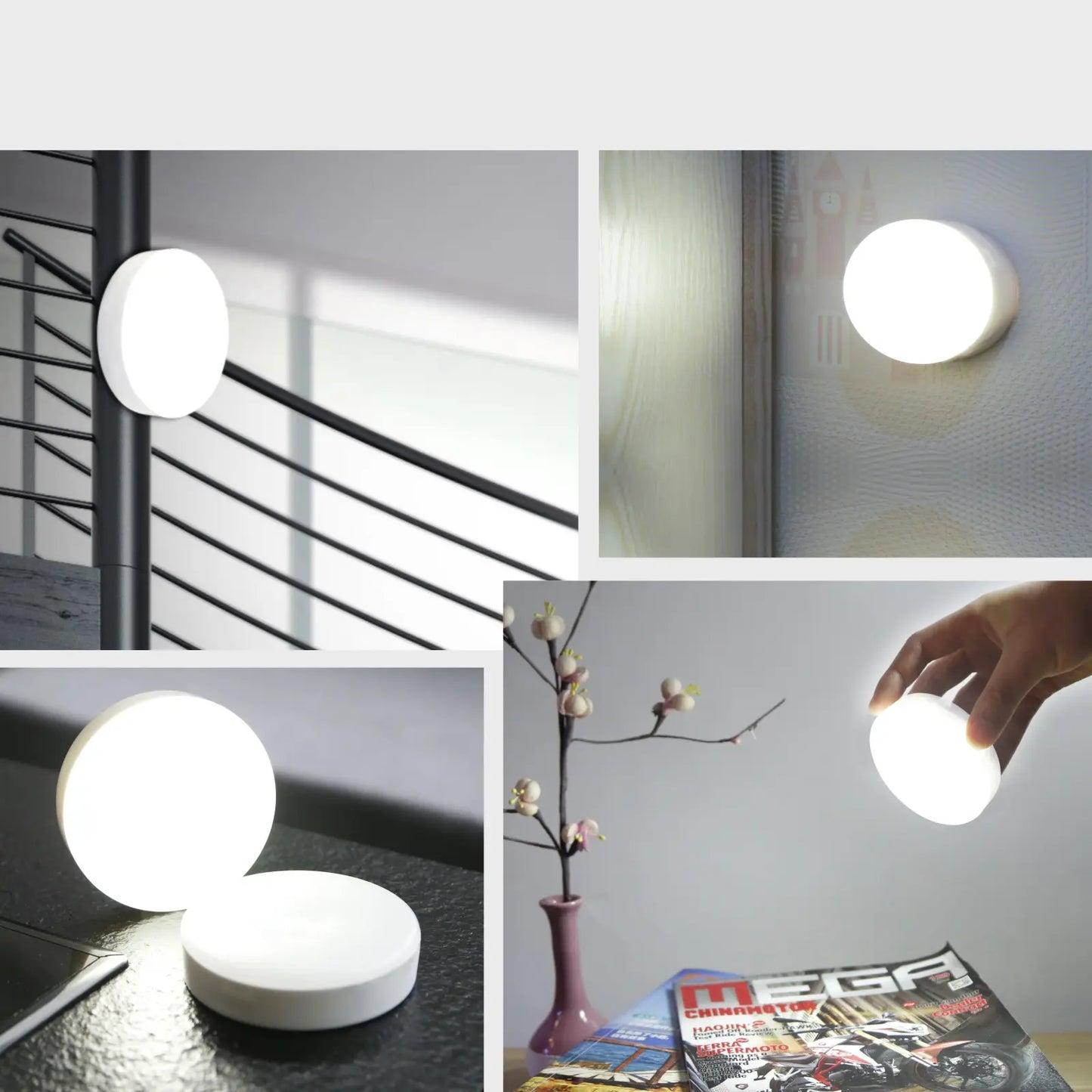 LED Motion Sensor Closet Light Rechargeable Touch Night Light