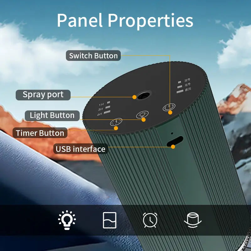 New Large Capacity Ultrasonic Atomizer Water-base Oil Aromatherapy Humidifier Car Air Freshener Silent Operation Aroma Diffuser