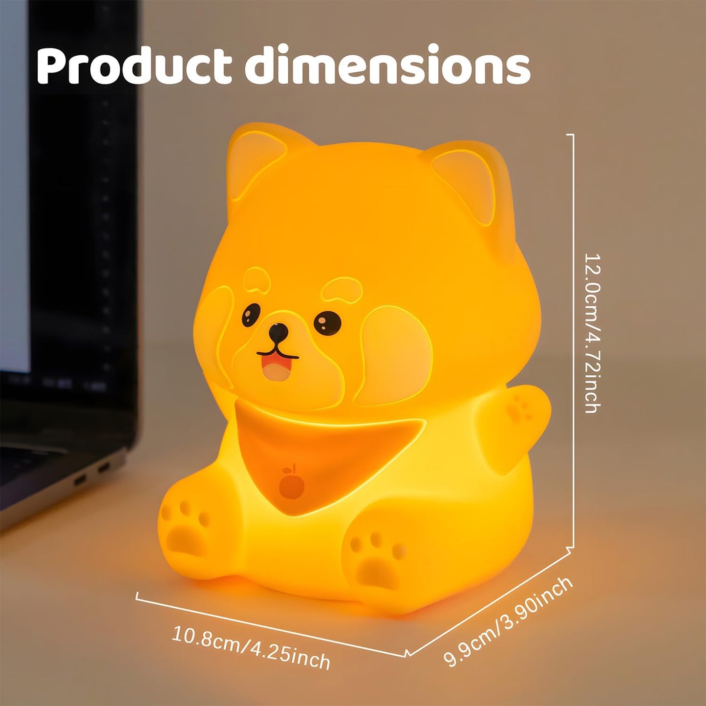 Cute Red Panda Night Light,Rechargeable Lamp for Kids Room with Timer,Cute Stuff Desk Decor Dimmable Touch Silicone Animal Night Light for Kids,Squishy Lamp for Baby Nursery Bedroom