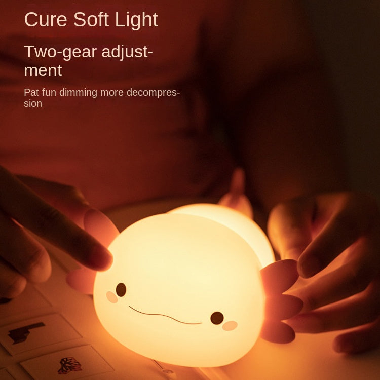 Axolotl Night Light, Cute Pink Silicone Axolotl Animal with Soft Touch NightLight for Kids Room, Dim Nursery Lamp with Rechargeable for Baby Toddlers, Gifts for Girls Teens Birthday Christmas