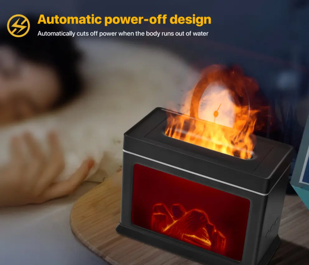 Chimney air humidifier, fragrance diffuser, essential oil diffuser, elegant 3D carbon appearance, adjustable timer and automatic shut-off safety function