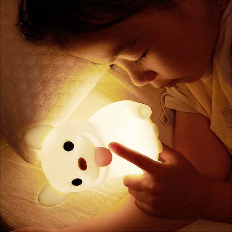 French Bulldog Light, Cute Silicone Frenchie Stuff Dog Animal Lamp with Rechargeable for Desktop Desk Table Living Room Bedroom Office Decorations, Soft Bulldog Gifts for Kids Boys Girls Women