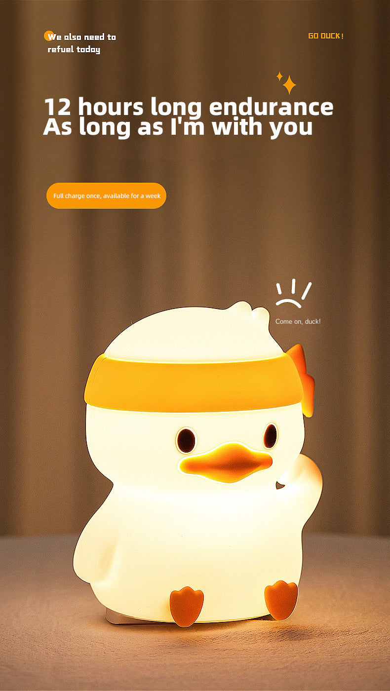 Kids Night Lights Cute Silicone Duck Nursery Lamp for Baby Toddler RGB Animal Night Light for Bedroom Kids Room Gift