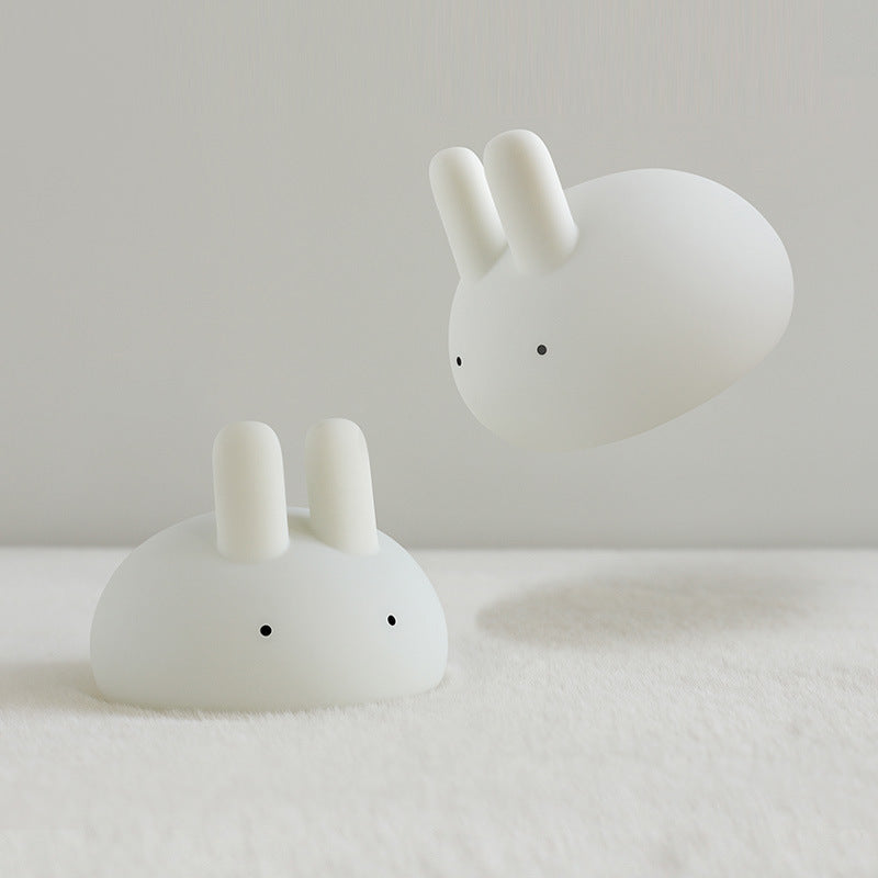 Night Light for Kids, Cute Squishy Bunny Bedside Lamp, Kawaii Animals Silicon Light Up for Boys and Girls, LED Decor Nightlight for Toddler Bedroom and Kid Room.