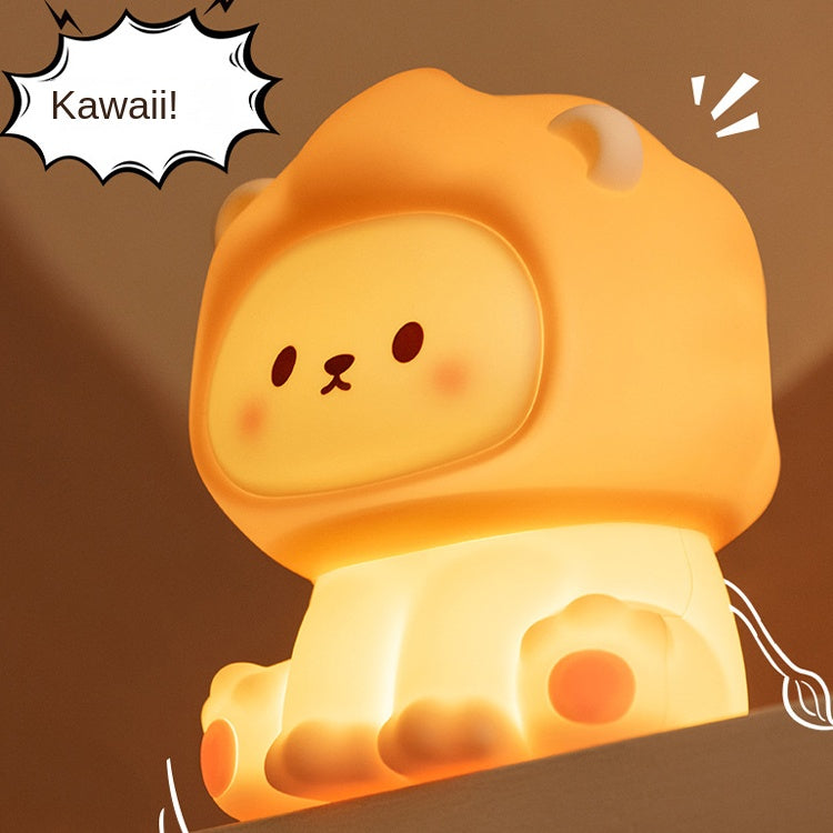 Cartoon Bedside Lamp, Silicone Cartoon Cute Baby Lamp, Rechargeable Bedside Touch Lamp for Bedroom Living Room Nursery Decor