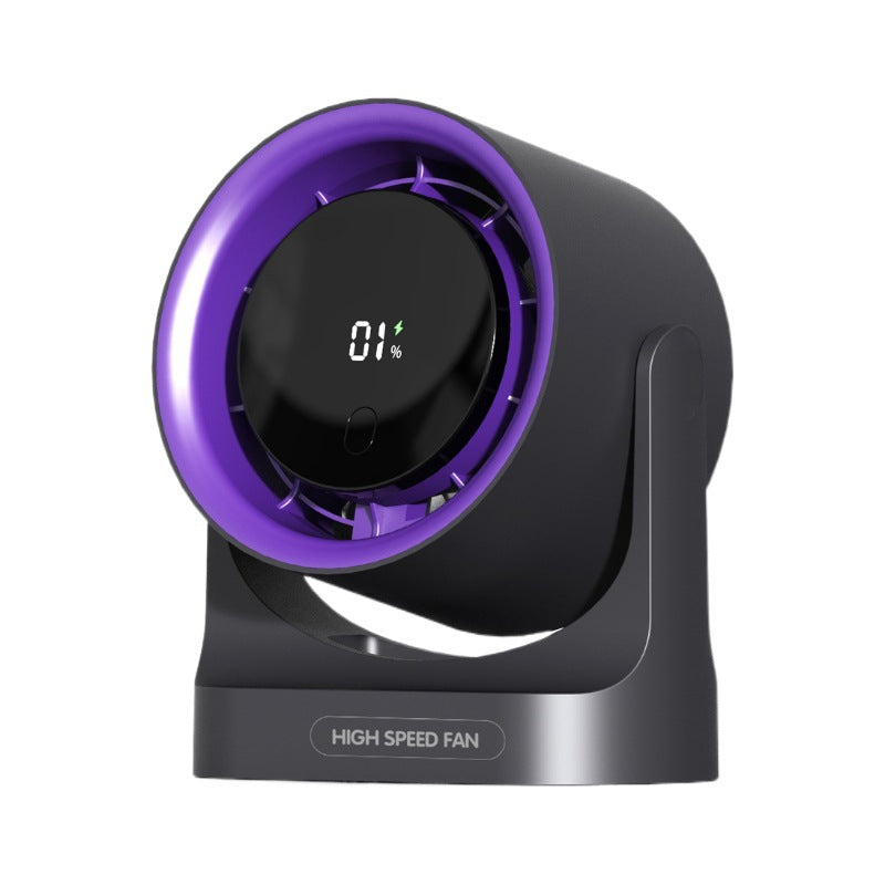 Desk Fan with Battery Operated, Quiet Digital Display Portable Fan, 100 Speeds Small Cooling Fan, Remote Control USB Rechargeable Table Fan for Home, Office, Bedroom (White)