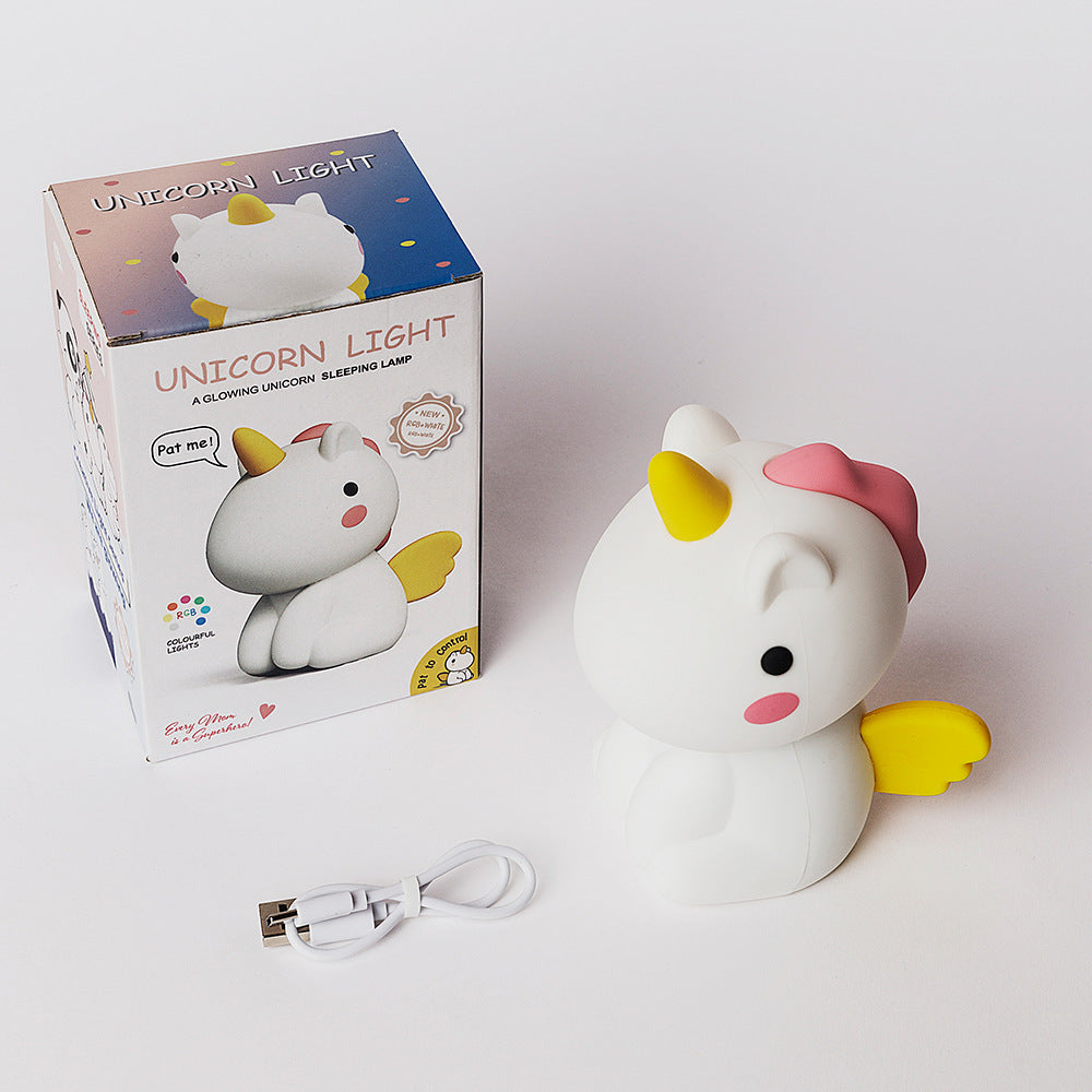 Night Light Baby, Unicorn Silicone Soft Light with USB-C Rechargeable Night Lamp- Dim Light 100H,Boys Girls Birthday Gift Bedroom Decoration Kids Toy