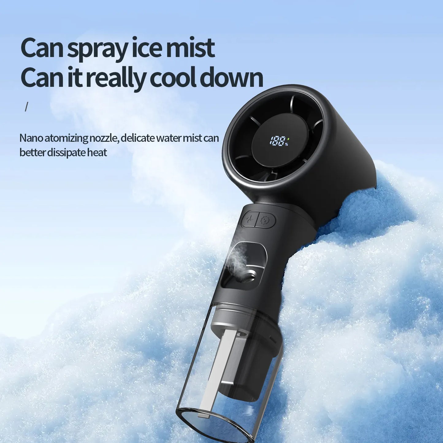 2025 New Factory Wholesale Multi-function Portable 100 Speed Rechargeable Mini Handheld Misting Fan