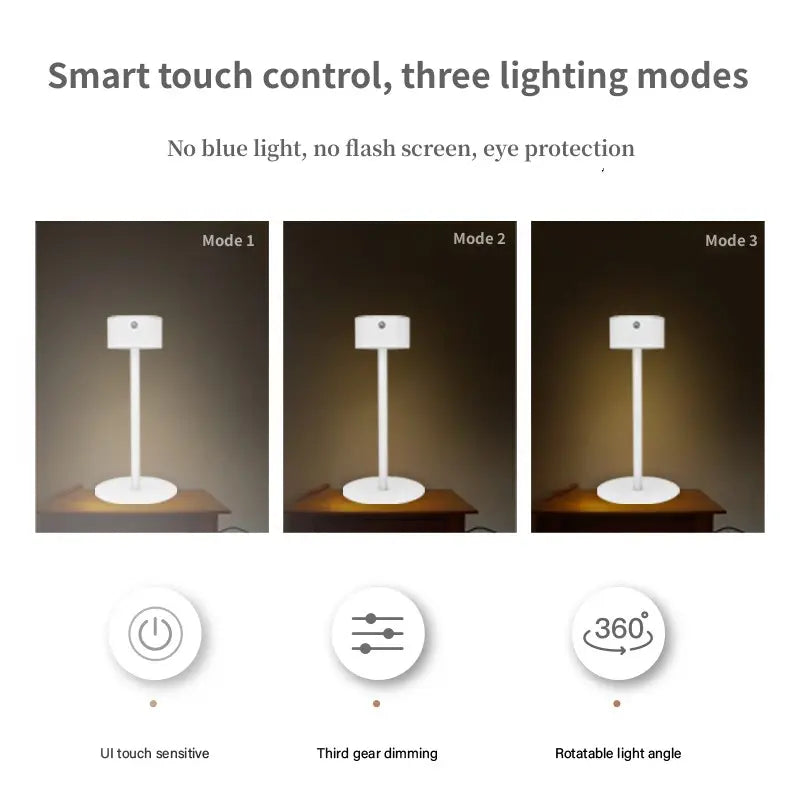 New Double Side Magnetic Removable Touch Table Lamp Metal Dimmable 360 Degree Desk Lamp