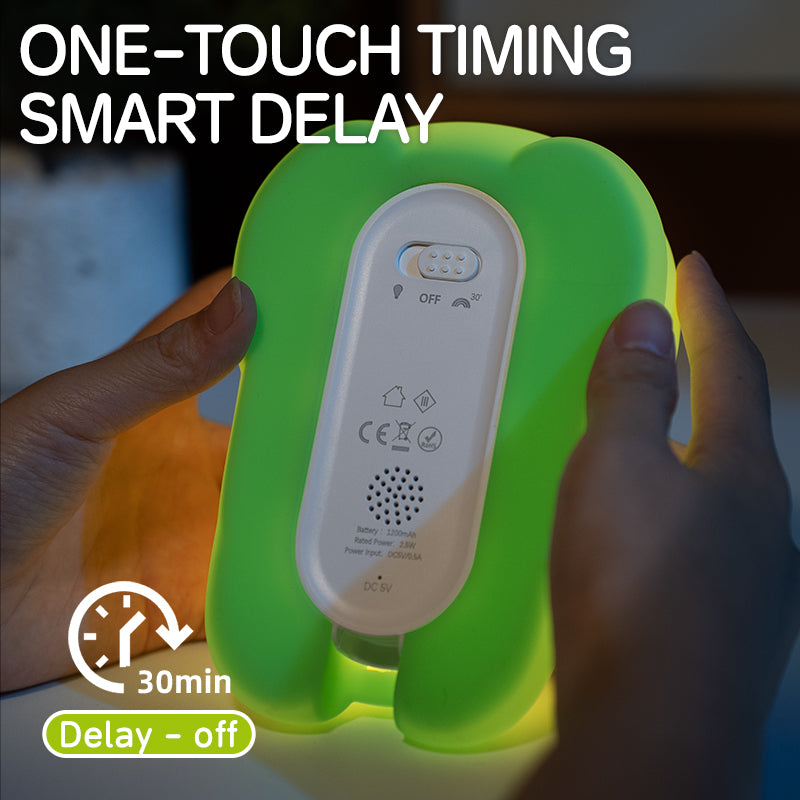 Cute Frog Silicone Night Light – Rechargeable Touch Sensor Lamp with Music & RGB Modes, Kids Nursery & Bedroom Decor