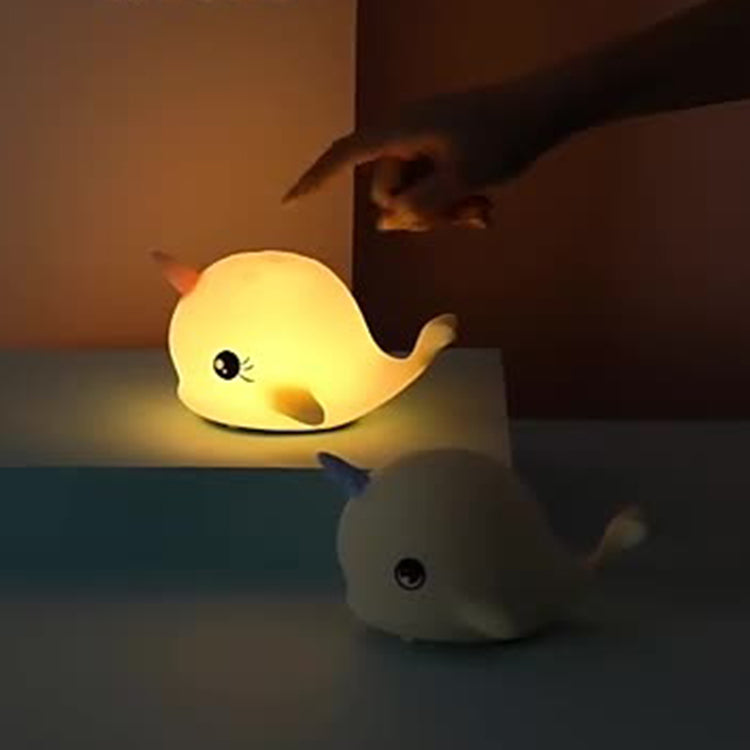 Led-nachtlampje voor kinderen, babynachtlampje, dimbaar met 7 kleurveranderingen en timer, oplaadbaar borstvoedingslicht, dimbaar, touch-nachtlampje voor kinderkamer (walvis)