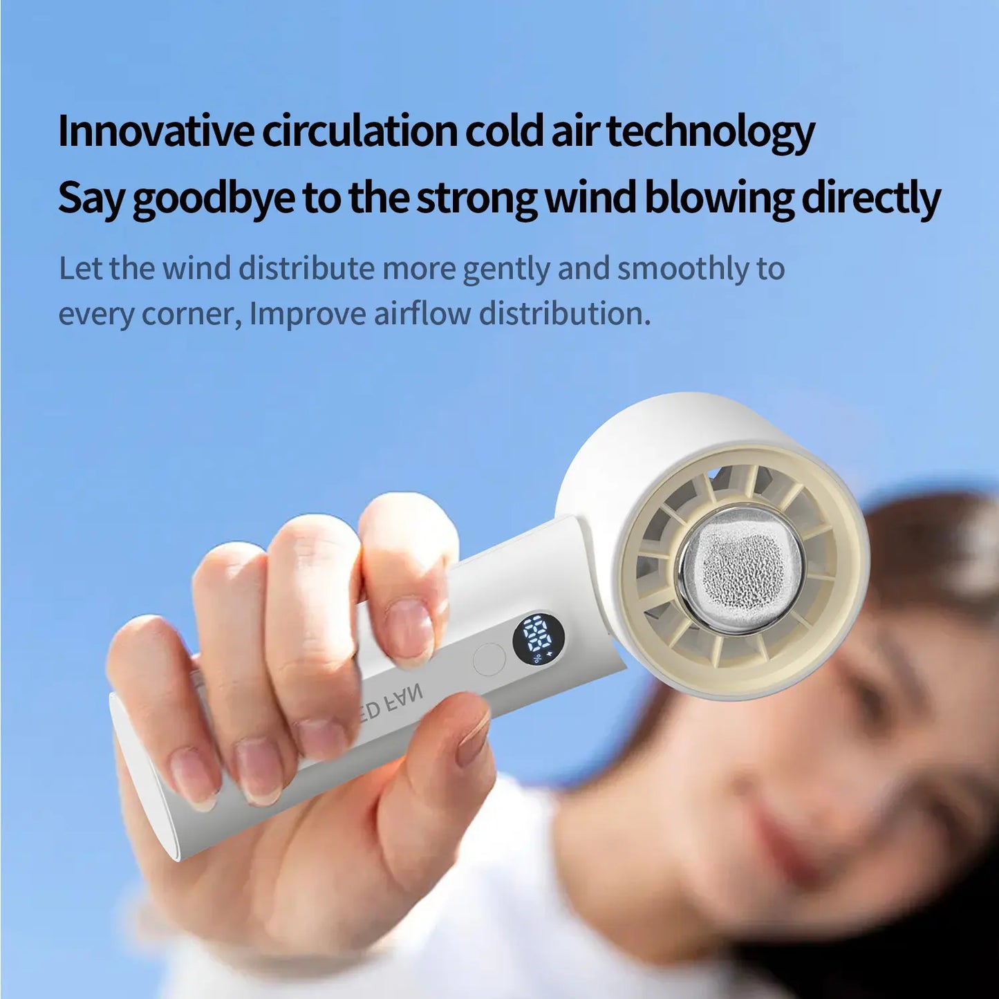 Multifunction Portable Refrigeration Fan Foldable Electr Hand Fan Digital Display Icing High Speed Air Cooling Mini Fan