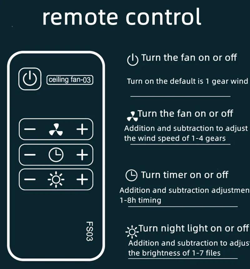 8000mAh Rechargeable Ceiling Fan with LED Light Detachable Remote Control Fan Outdoor Camping Portable Ceiling Fan
