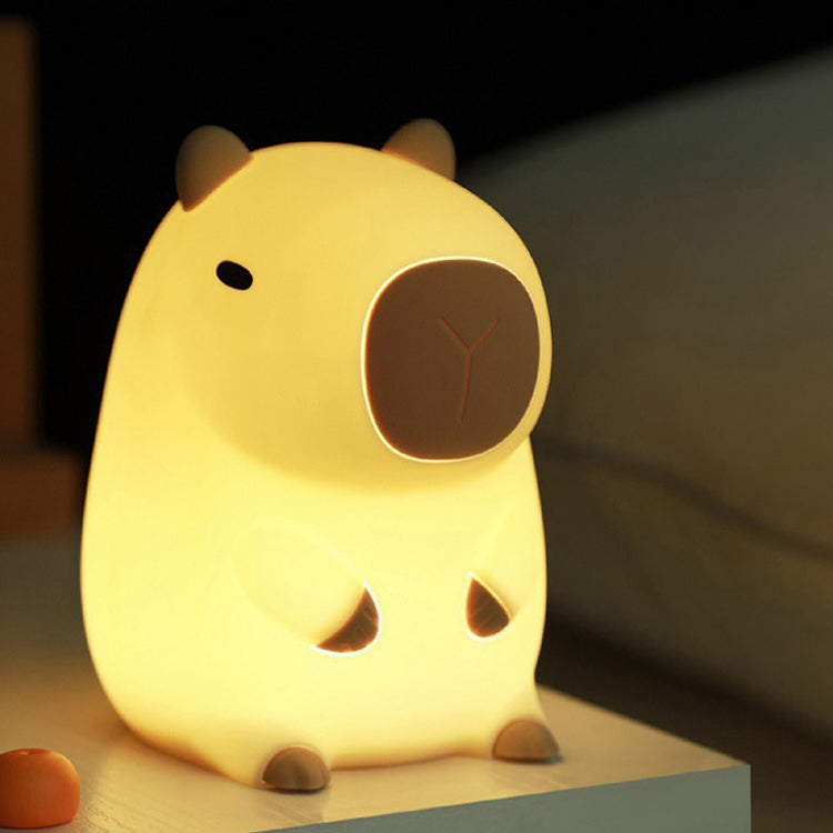 Capybara Night Light Cute Animal Silicone Nursery Night Light Rechargeable Table Lamp Bedside Lamp with Touch Sensor for Bedrooms Living Room