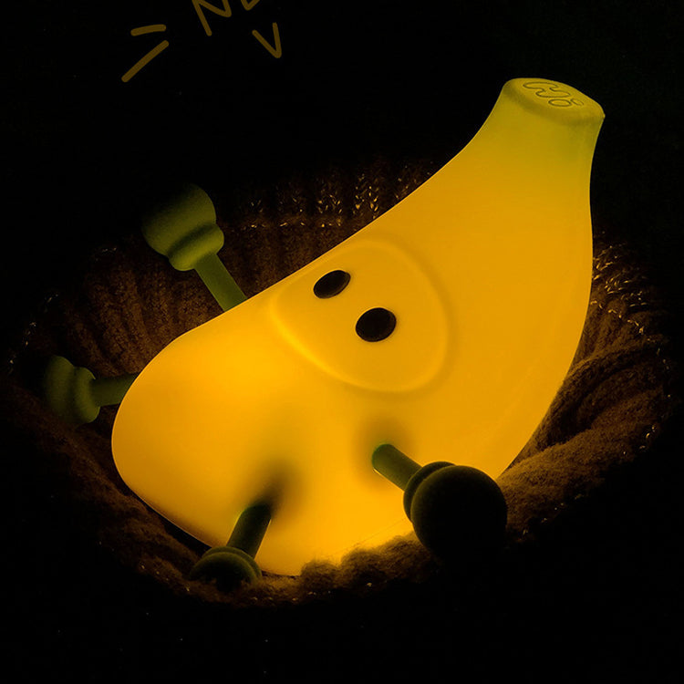 Banana Kids Night Light,Cute Cartoon Soft Silicone LED Warm Lamp,USB Rechargeable Kawaii Nursery Bedside Bedroom Table Decor, ABS+PC Bedside Lamp,Best Birthday Christmas Gift for Kid Girl Boy