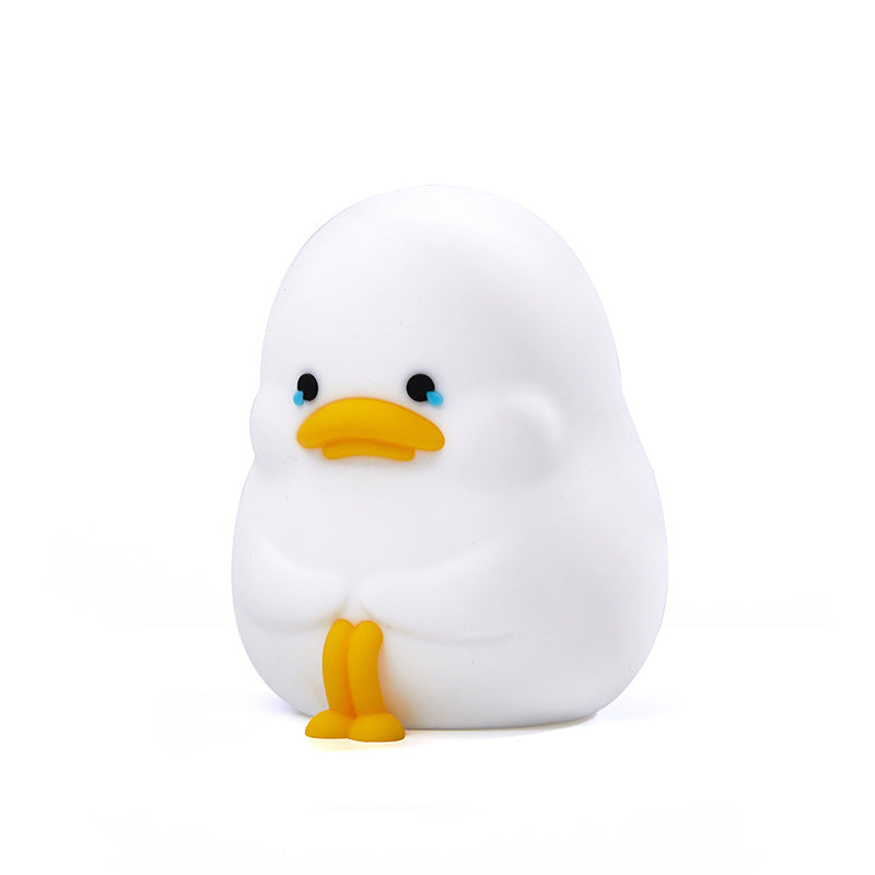 Night Light for Kids - Emo Duck Premium Silicone Lamp, Cute and Dimmable Nightlight for Soothing Bedtime Ambience, Multiple Nightlights