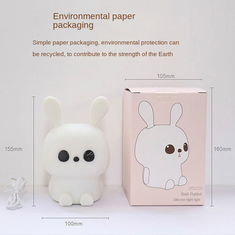 Rabbit night light, children's bedroom light, 7 colors, variable intensity, with touch sensor, Rabbit Night light, children's silicone night light, children's bedroom, Sa