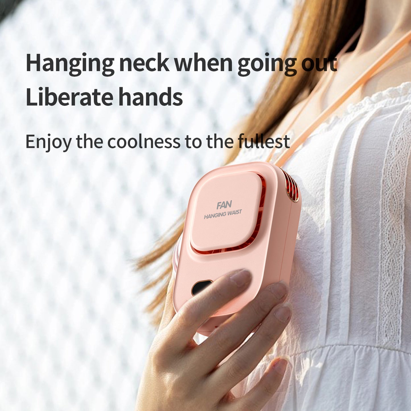 Portable Waist Clip Fan Wearable Belt Fan 2000mAh Battery Powered Rechargeable Body Fan for Outdoor Works Farm Hiking Camping