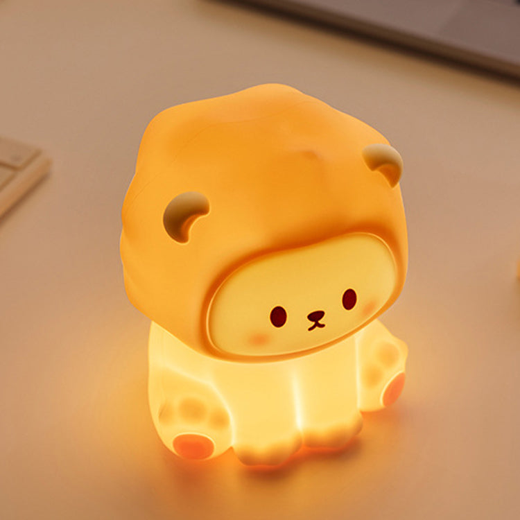 Cartoon Bedside Lamp, Silicone Cartoon Cute Baby Lamp, Rechargeable Bedside Touch Lamp for Bedroom Living Room Nursery Decor