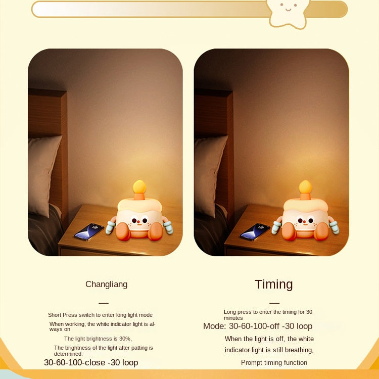 Cute Milk Carton and Birthday Cake Night Light Dimmable Rechargeable Kids Bedroom Night Light with Timer, Suitable for Kids Room Nursery Infant and Toddler Room Decoration