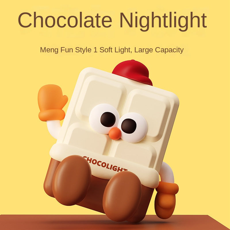 Chocolate Night Light,Cute LED Chocolate Lamp,Rechargeable Bedside Tap Lamp with Touch Sensor,Funny Office Desk Decor